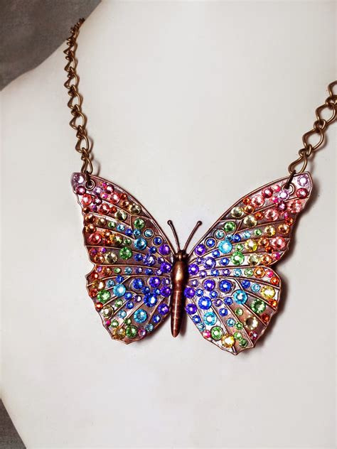 crystal butterfly chain necklace.